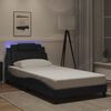 vidaXL Cadre de lit Viana avec LED sans matelas noir 100x200 cm
