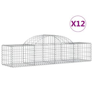 vidaXL Paniers &agrave; gabions arqu&eacute;s 12 pcs 200x50x40/60 cm fer galvanis&eacute;