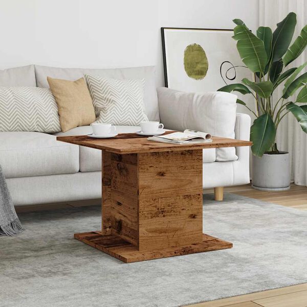 vidaXL Table basse vieux bois 55,5x55,5x40 cm bois d'ingénierie