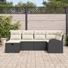 vidaXL Ensemble de Canap&eacute;s avec coussin Noir et Cr&egrave;me polyrotin