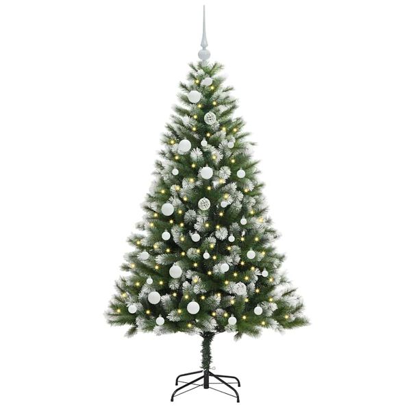 vidaXL Sapin de No&euml;l artificiel &agrave; charni&egrave;re avec neige en flocons