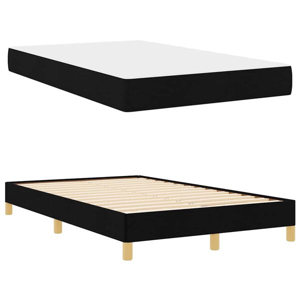 vidaXL Lit &agrave; ressorts avec matelas Noir 120 x 190 cm tissu