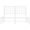 vidaXL Cadre de lit m&eacute;tal sans matelas et t&ecirc;te de lit blanc 120x190 cm