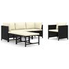 vidaXL Salon de jardin 6 pcs avec coussins R&eacute;sine tress&eacute;e Noir