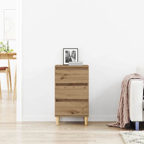 vidaXL Cabinet de chevet avec tiroir Ch&ecirc;ne artisanal 40 x 35 x 70 cm