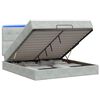 vidaXL Lit coffre avec matelas et LED Gris clair 140 x 190 cm Velours