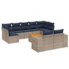 vidaXL Ensemble de canap&eacute; de jardin 10 pcs avec coussins gris r&eacute;sine tress&eacute;e