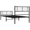 vidaXL Cadre de lit m&eacute;tal sans matelas et pied de lit noir 100x200 cm