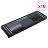 vidaXL Tapis d'escalier autoadh&eacute;sifs 10 pcs 65x21x4 cm Noir et gris