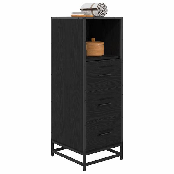 vidaXL Ensemble de mobilier de salle de bain avec tiroir Ch&ecirc;ne noir