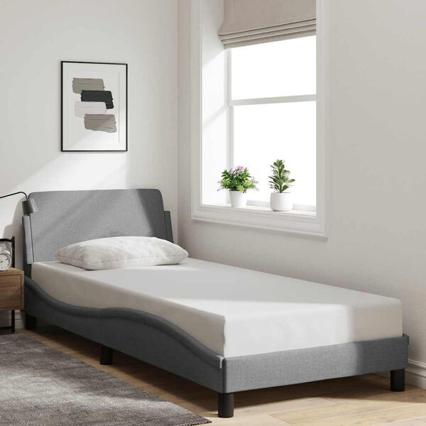 vidaXL Cadre de lit Dover gris clair 80x200 cm tissu
