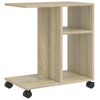 vidaXL Table d'appoint avec roues chêne sonoma bois d'ingénierie