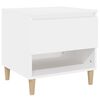 vidaXL Table de chevet Blanc 50x46x50 cm Bois d&rsquo;ing&eacute;nierie