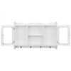 Vitrine murale avec &eacute;tag&egrave;re de Livre / DVD / Verre en MDF Blanc