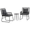 vidaXL Ensemble de salle &agrave; manger pour jardin 3 pc Noir et anthracite
