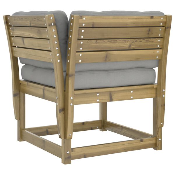 vidaXL Salon de jardin 7 pcs avec coussins bois de pin impr&eacute;gn&eacute;
