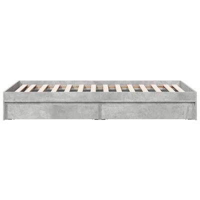 vidaXL Cadre de lit avec tiroirs sans matelas gris béton 75x190 cm