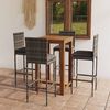 vidaXL Ensemble de bar de jardin avec coussins 5 pcs Gris