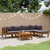 vidaXL Salon de jardin 7 pcs avec coussin Bois d'acacia solide