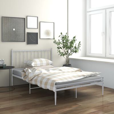 vidaXL Cadre de lit sans matelas blanc métal 120x200 cm