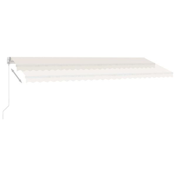 vidaXL Auvent manuel r&eacute;tractable avec LED 500x300 cm Cr&egrave;me