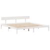 vidaXL Lit biblioth&egrave;que sans matelas blanc 200x200 cm bois pin massif