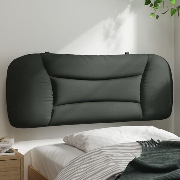 vidaXL Coussin de t&ecirc;te de lit Hvar gris fonc&eacute; 100 cm tissu