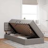 vidaXL Lit avec rangement et LED avec matelas Taupe 90 x 190 cm tissu