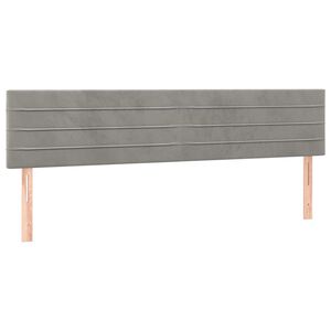 vidaXL T&ecirc;tes de lit 2 pcs Gris clair 100x5x78/88 cm Velours
