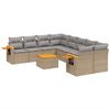vidaXL Salon de jardin avec coussins 9 pcs beige r&eacute;sine tress&eacute;e