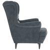 vidaXL Fauteuil gris fonc&eacute; velours