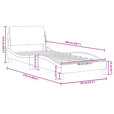 vidaXL Cadre de lit sans matelas vert foncé 90x200 cm velours