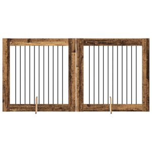 vidaXL Portillon pour chien avec supports 2 pcs Bois ancien
