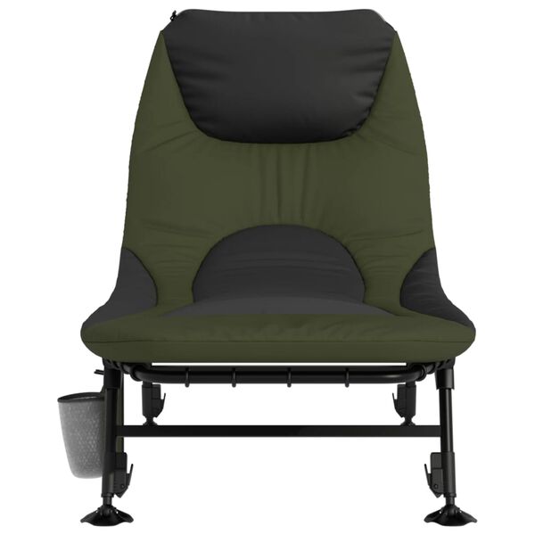 vidaXL Lit de p&ecirc;che avec pieds &agrave; boue r&eacute;glables pliable vert