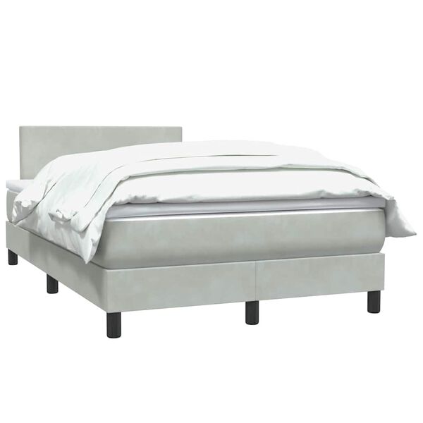 vidaXL Sommier &agrave; lattes de lit et matelas gris clair 120x220cm velours