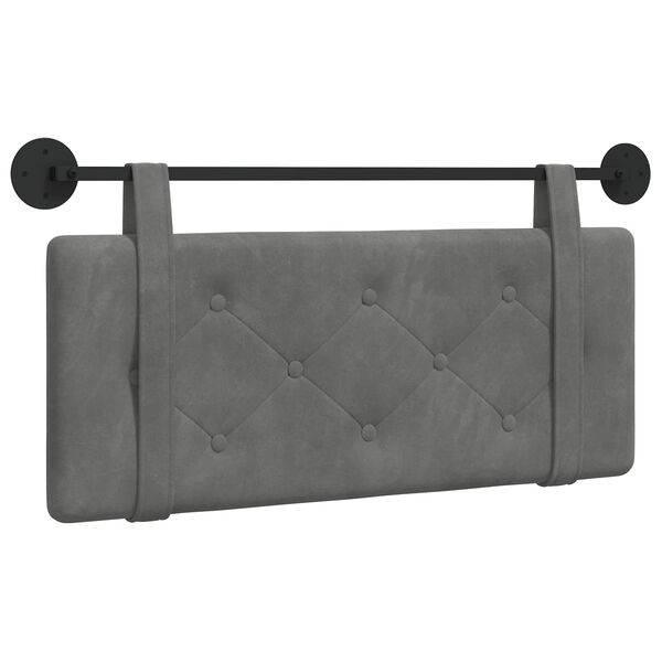 vidaXL T&ecirc;te de lit suspendue Gris fonc&eacute; 110 x 55 x 5 cm Velours
