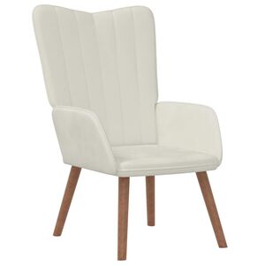 vidaXL Chaise de relaxation Blanc cr&egrave;me Velours