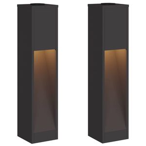 vidaXL Lumi&egrave;re de Chemin LED Solaire 2 pc Blanc chaud 18 x 18 x 80 cm