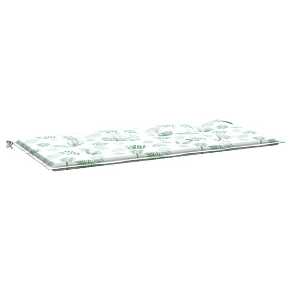 vidaXL Coussin de banc de jardin motif de feuilles 120x50x3 cm