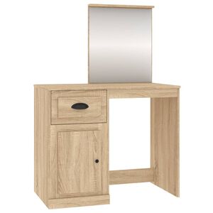 vidaXL Coiffeuse avec miroir chêne sonoma 90x50x132,5 cm