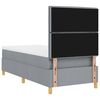 vidaXL Lit &agrave; ressort LED avec matelas Gris clair 90 x 200 cm tissu
