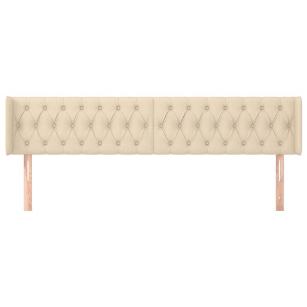 vidaXL T&ecirc;te de lit avec oreilles Cr&egrave;me 183x16x78/88 cm Tissu
