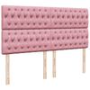 vidaXL Sommier &agrave; lattes de lit avec matelas Rose 200x200 cm Velours
