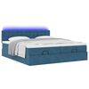 vidaXL Cadre de lit ottoman avec matelas bleu fonc&eacute; 200x200 cm velours