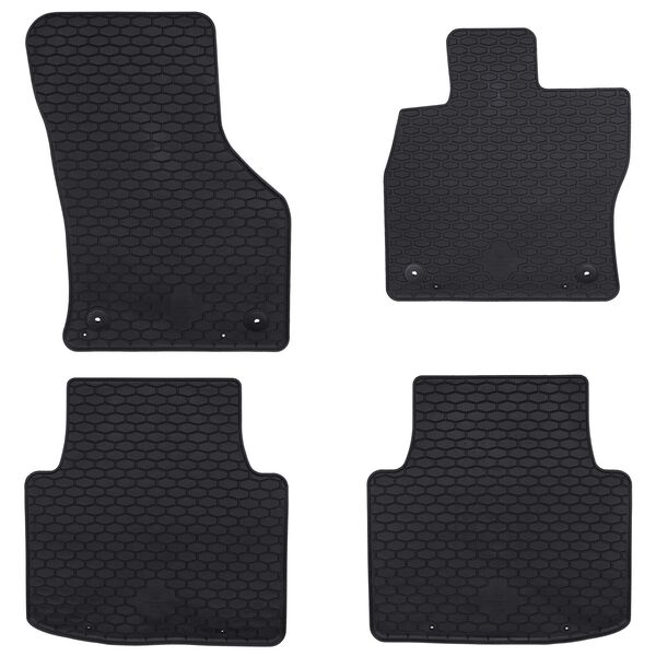 vidaXL Tapis de voiture 4 pcs Noir Caoutchouc