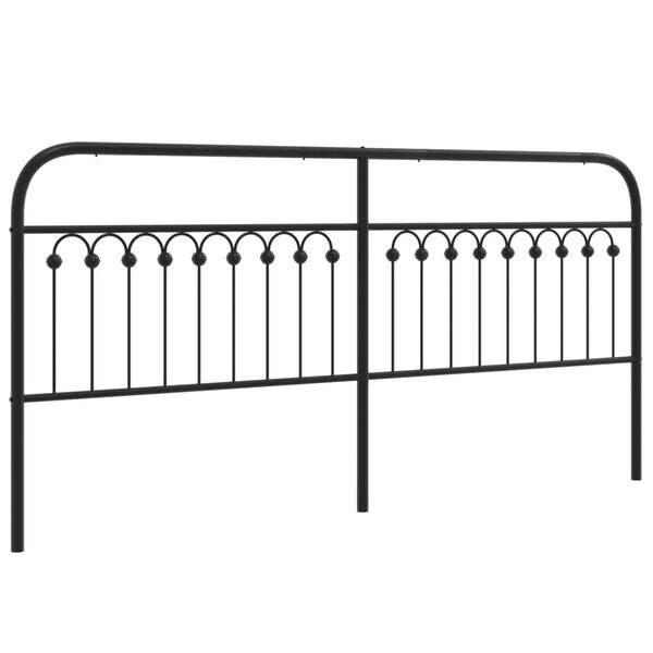 vidaXL T&ecirc;te de lit m&eacute;tal noir 200 cm