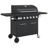 vidaXL Barbecue gril &agrave; gaz avec 7 br&ucirc;leurs noir acier enduit de poudre