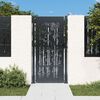 vidaXL Portail de jardin Anthracite 100x175 cm Acier Design Bambou