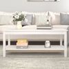 vidaXL Table basse Blanc 110x55x45 cm Bois massif de pin