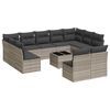 vidaXL Salon de jardin avec coussins 12 pcs gris clair r&eacute;sine tress&eacute;e